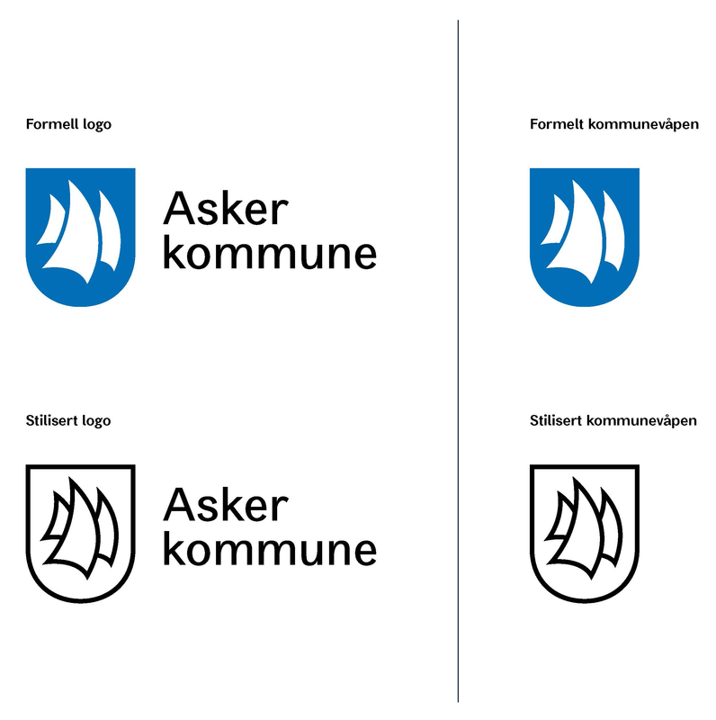 Formell og stilisert logo og kommunevåpen