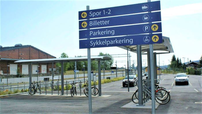 Sykkelparkeringen ved Spikkestad stasjon