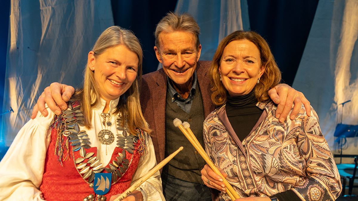 Vinner av kulturprisen Espen Rud sammen med Conradi og Bjørnsen.