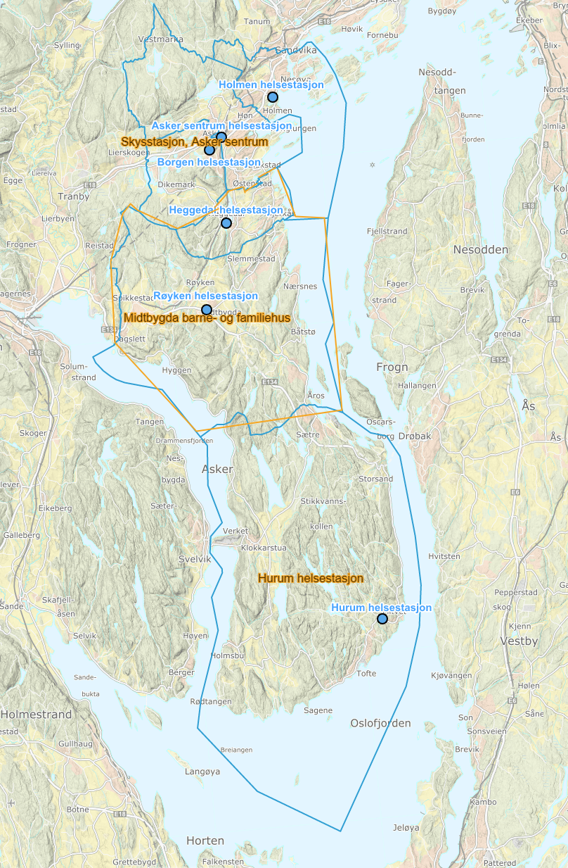 Jordmorsoner i kommunen i kart